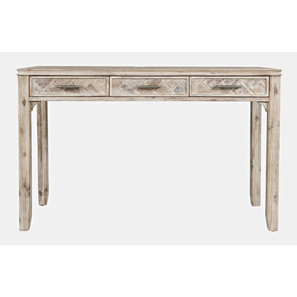 Gramercy Mid-Century Modern Chevron Three Drawer USB Charging Desk