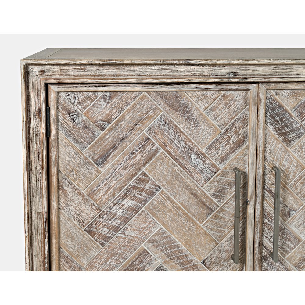 Gramercy Mid-Century Modern Chevron Three Door 60" Accent Cabinet