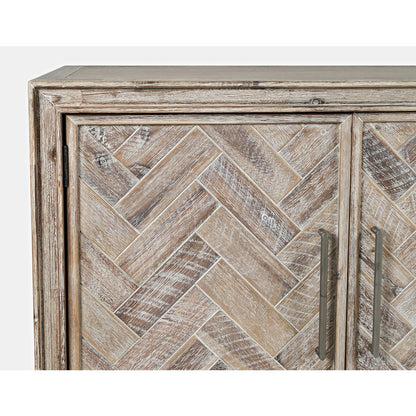 Gramercy Mid-Century Modern Chevron Three Door 60" Accent Cabinet