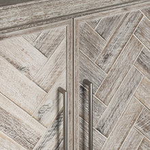 Gramercy Mid-Century Modern Chevron Four Door 79" Accent Cabinet