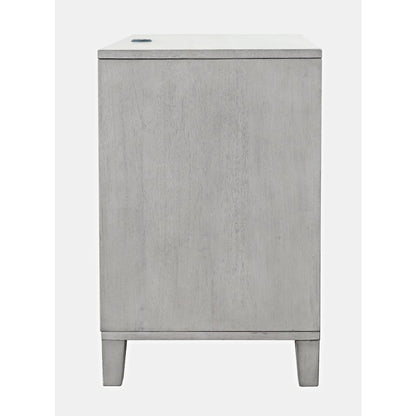 Contemporary Modern 28" USB Charging Nightstand with Drawers and Metal Hardware
