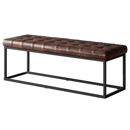 Global Archive 50" Genuine Distressed Leather Mid-Century Modern Ottoman Bench