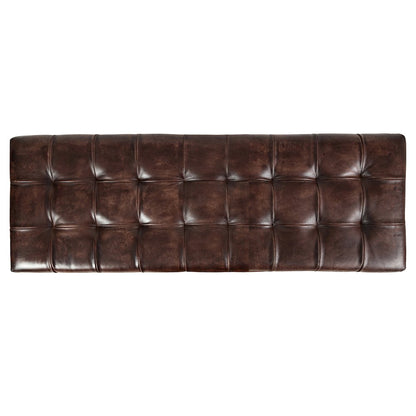 Global Archive 50" Genuine Distressed Leather Mid-Century Modern Ottoman Bench