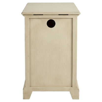 Power Chairside End Table with Outlet, Traditional Accent Table for Living Room