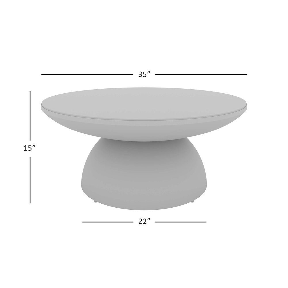 Circularity Modern Luxury Marble and Iron 35" Round Pedestal Coffee Table