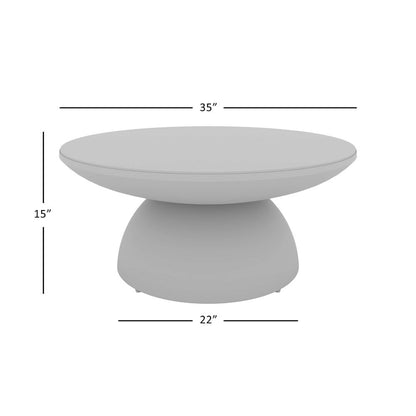 Circularity Modern Luxury Marble and Iron 35" Round Pedestal Coffee Table