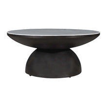 Circularity Modern Luxury Marble and Iron 35" Round Pedestal Coffee Table
