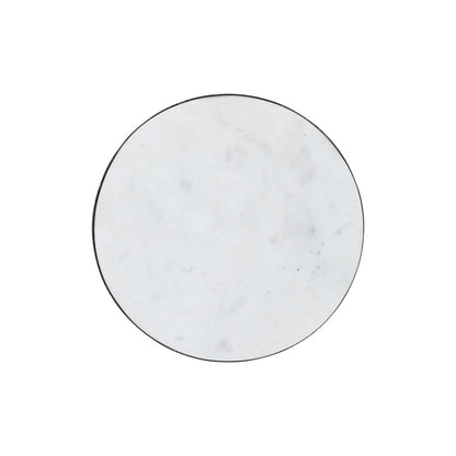 Circularity Modern Luxury Marble and Iron 35" Round Pedestal Coffee Table