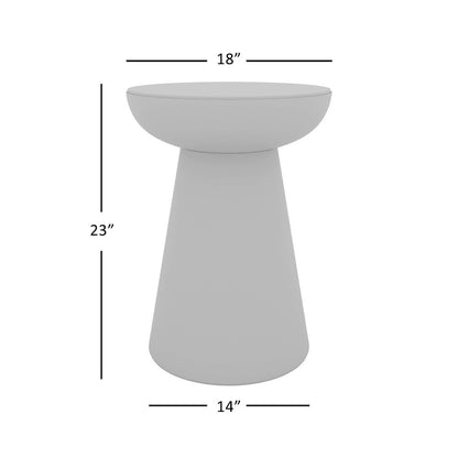 Circularity Modern Luxury Marble and Iron 18" Round Pedestal End Table