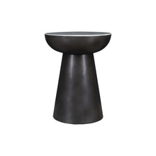 Circularity Modern Luxury Marble and Iron 18" Round Pedestal End Table