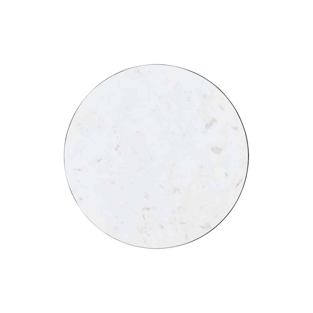 Circularity Modern Luxury Marble and Iron 18" Round Pedestal End Table