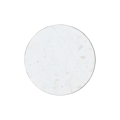 Circularity Modern Luxury Marble and Iron 18" Round Pedestal End Table