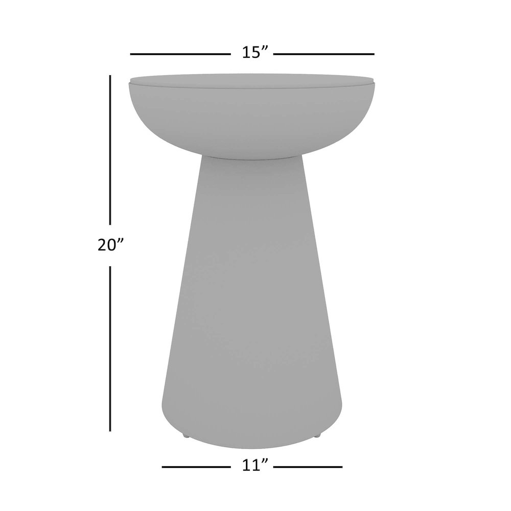 Circularity Modern Luxury Marble and Iron 15" Round Pedestal Chairside End Table