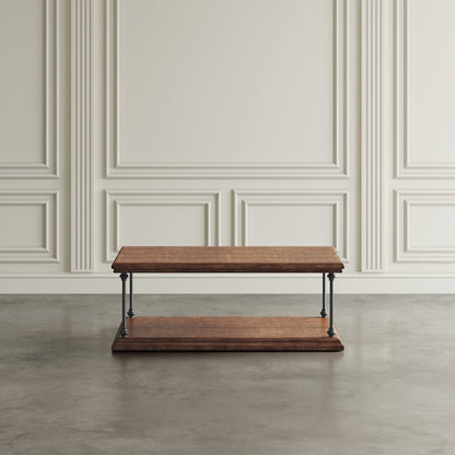Larson Modern Industrial 50" Solid Wood Coffee Table with Storage