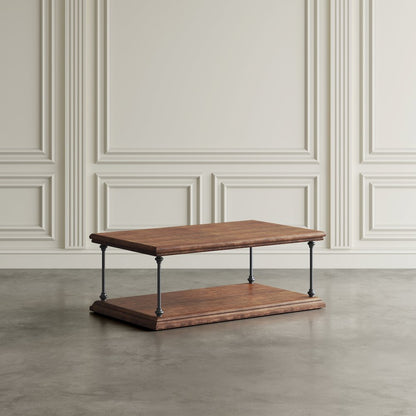 Larson Modern Industrial 50" Solid Wood Coffee Table with Storage