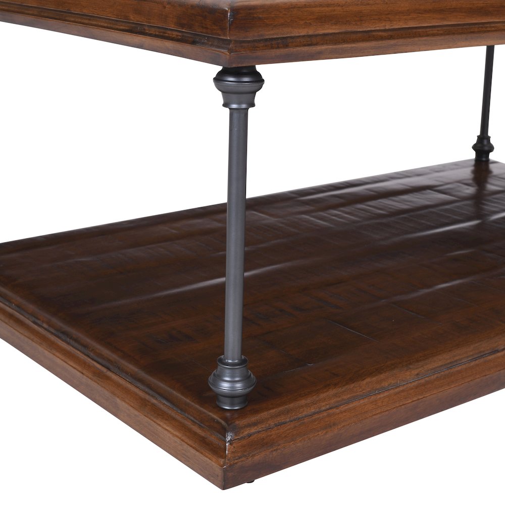 Larson Modern Industrial 50" Solid Wood Coffee Table with Storage