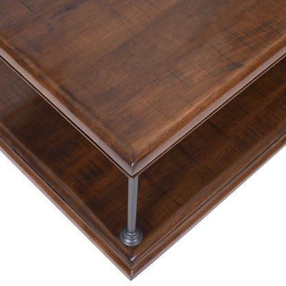 Larson Modern Industrial 50" Solid Wood Coffee Table with Storage