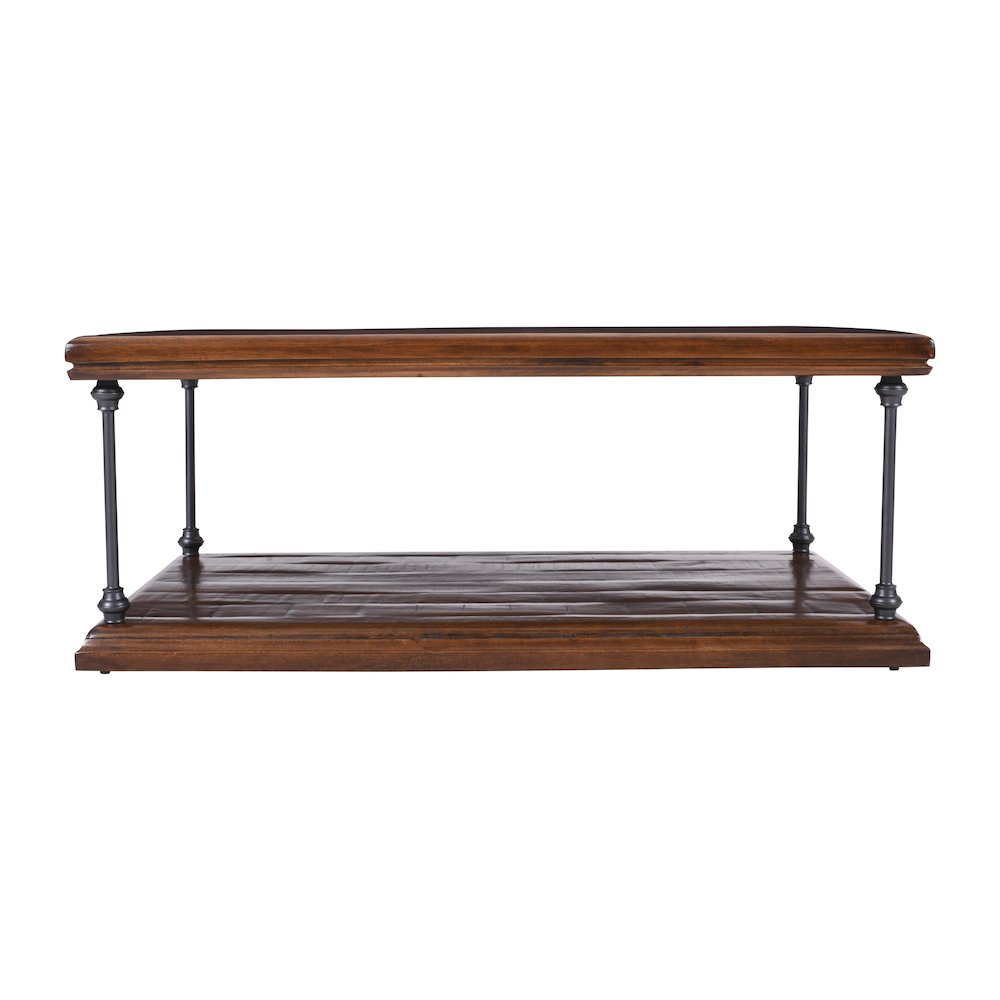 Larson Modern Industrial 50" Solid Wood Coffee Table with Storage