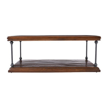 Larson Modern Industrial 50" Solid Wood Coffee Table with Storage