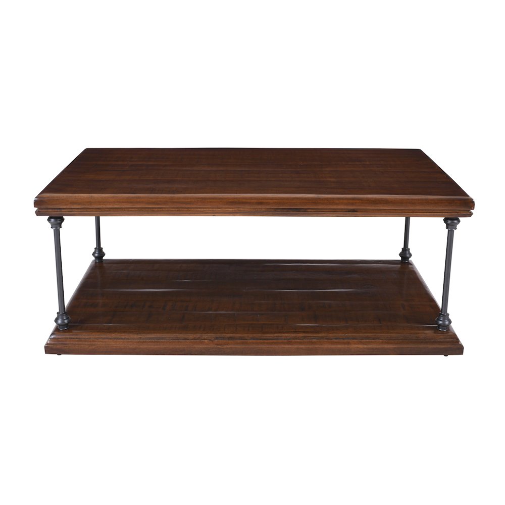 Larson Modern Industrial 50" Solid Wood Coffee Table with Storage