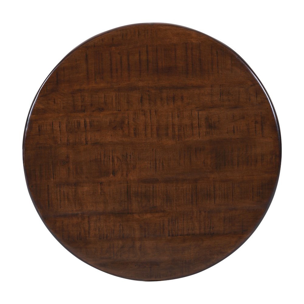 Larson Modern Industrial 36" Round Solid Wood Coffee Table with Shelf