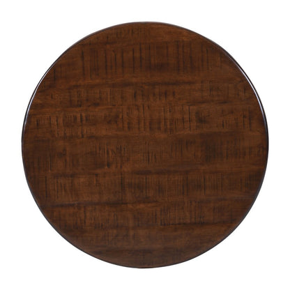 Larson Modern Industrial 36" Round Solid Wood Coffee Table with Shelf