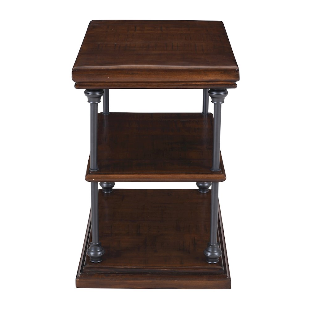 Larson Modern Industrial Solid Wood Chairside End Table with Storage