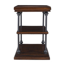 Larson Modern Industrial Solid Wood Chairside End Table with Storage