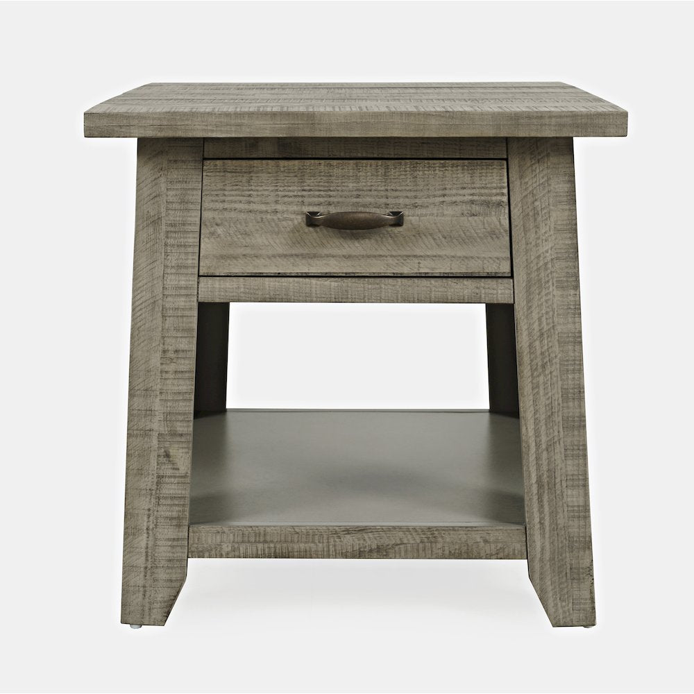 Telluride Rustic Farmhouse Solid Wood End Table with Storage
