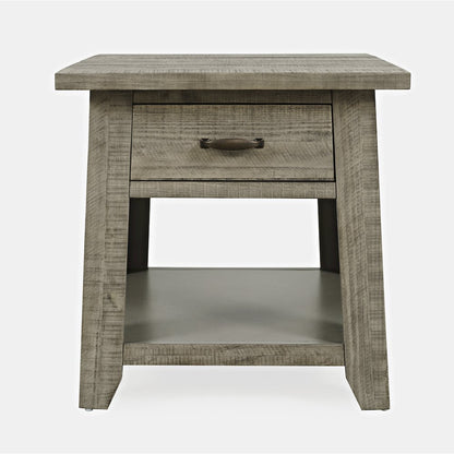 Telluride Rustic Farmhouse Solid Wood End Table with Storage