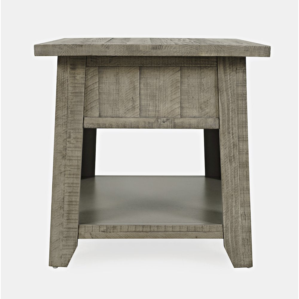 Telluride Rustic Farmhouse Solid Wood End Table with Storage