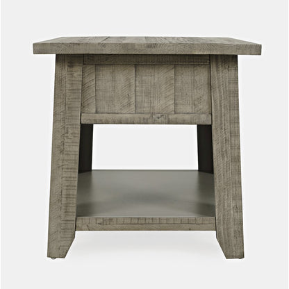 Telluride Rustic Farmhouse Solid Wood End Table with Storage