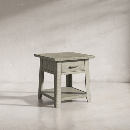 Telluride Rustic Farmhouse Solid Wood End Table with Storage