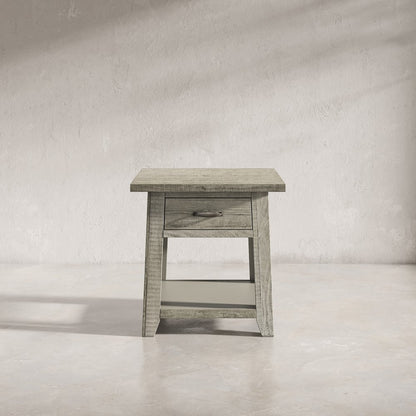 Telluride Rustic Farmhouse Solid Wood End Table with Storage