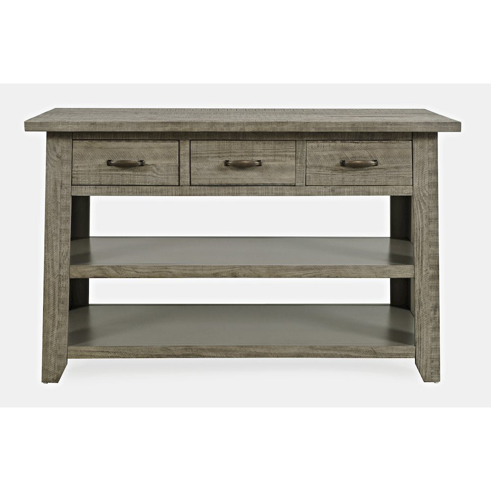 Rustic Farmhouse Solid Wood 50" Sofa Table with Drawers and Two Shelves