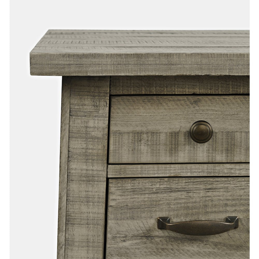 Telluride Rustic Farmhouse Solid Wood USB Charging Chairside End Table