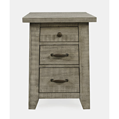 Telluride Rustic Farmhouse Solid Wood USB Charging Chairside End Table