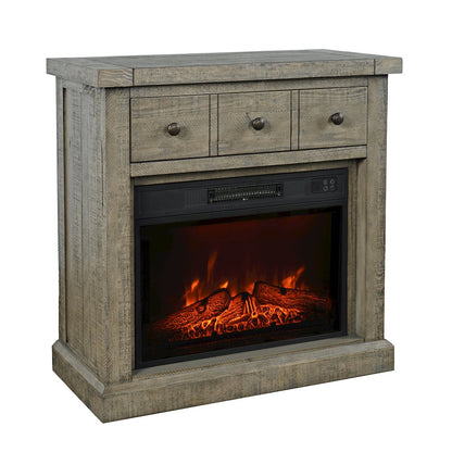 Telluride Rustic Farmhouse Solid Wood 32" Electric Fireplace TV Stand Console