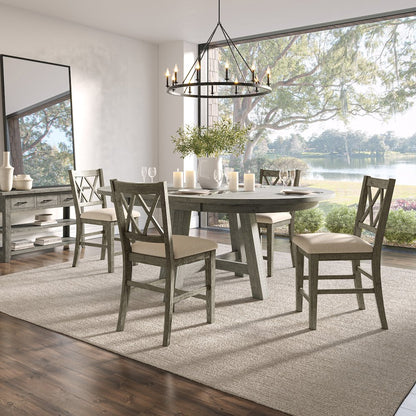 Rustic Farmhouse Solid Wood Five Piece Counter Height Dining Table Set