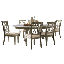 Contemporary Rustic Farmhouse Solid Wood Seven Piece Dining Table Set