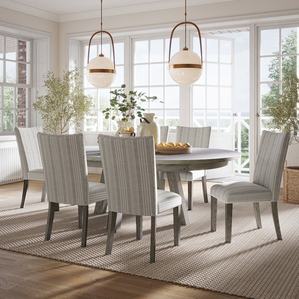 Telluride Contemporary Rustic Farmhouse Solid Wood Round to Oval Dining Table