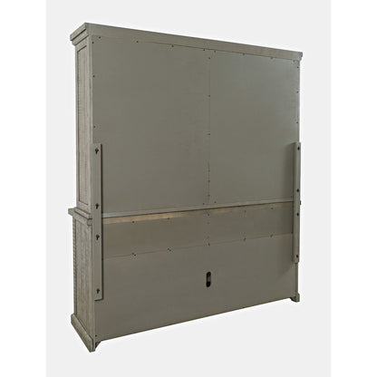 Telluride Rustic Farmhouse Solid Wood Sideboard Buffet Hutch with LED Lights