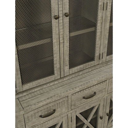 70" Rustic Distressed Solid Wood Farmhouse Four Drawer Sideboard Buffet Server