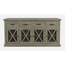 70" Rustic Distressed Solid Wood Farmhouse Four Drawer Sideboard Buffet Server