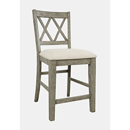 Rustic Farmhouse Solid Wood Five Piece Counter Height Dining Table Set