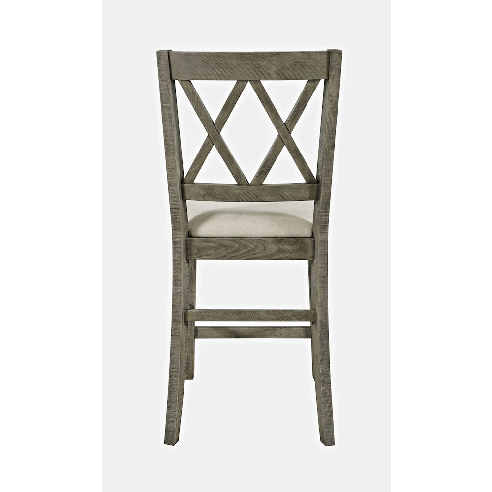 Telluride Rustic Farmhouse Solid Wood Upholstered Counter Stool (Set of 2)