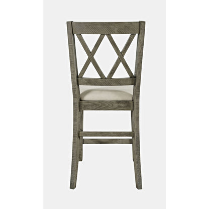 Telluride Rustic Farmhouse Solid Wood Upholstered Counter Stool (Set of 2)