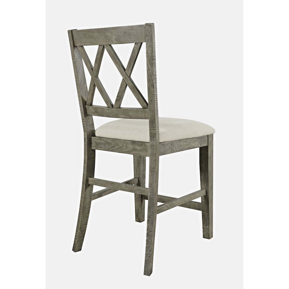 Telluride Rustic Farmhouse Solid Wood Upholstered Counter Stool (Set of 2)