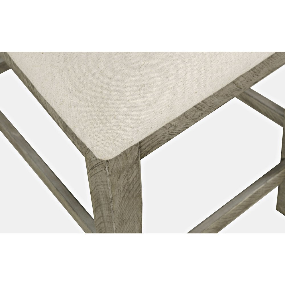 Telluride Rustic Farmhouse Solid Wood Upholstered Counter Stool (Set of 2)