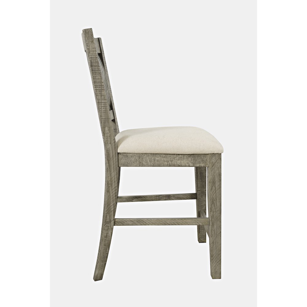 Telluride Rustic Farmhouse Solid Wood Upholstered Counter Stool (Set of 2)